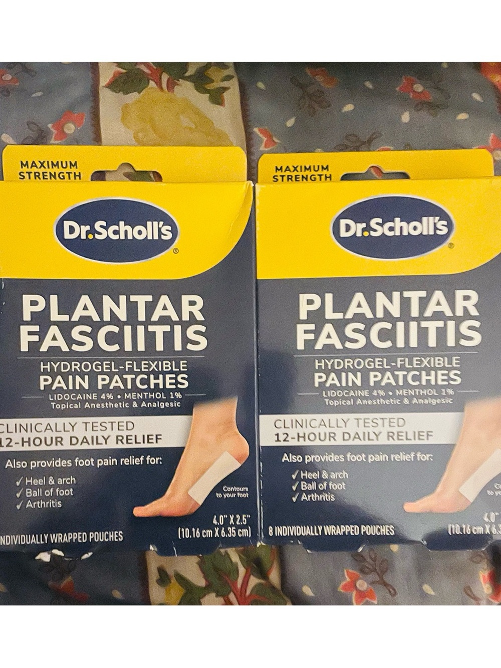Dr. Scholl's Hydrogel Pain Patches - Yellow and Blue Packaging